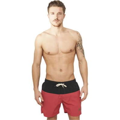 бански,гащета,мъжки,бански,костюми,urban,classics,basic,swimming,shorts,black,red,(red)