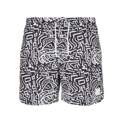 бански,гащета,мъжки,бански,костюми,urban,classics,swimming,shorts,black,white,(black)