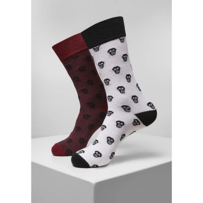 чорапи,мъжки,чорапи,urban,classics,skull,allover,socks,2,pairs,red,(bordeaux,white)