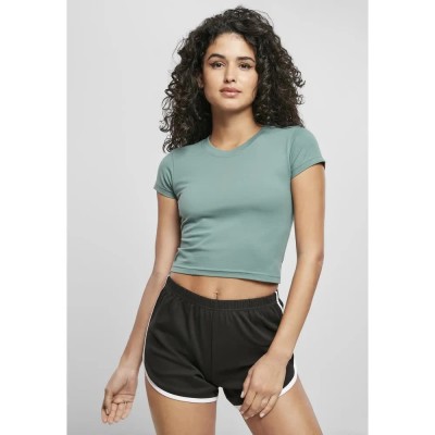 тениска,дамски,тениски,urban,classics,stretch,cropped,short,sleeve,t,shirt,green