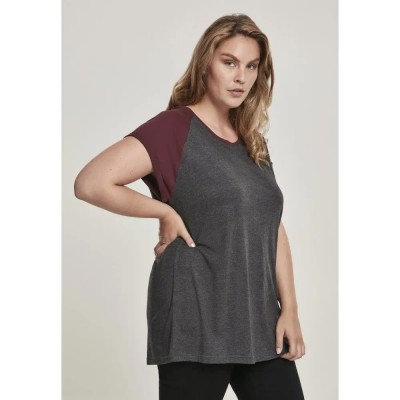 тениска,дамски,тениски,urban,classics,s,raglan,contract,short,sleeve,t,shirt,brown,(brown,red)