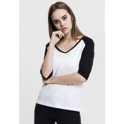 тениска,дамски,тениски,urban,classics,s,raglan,2.0,3,4,sleeve,t,shirt,white,(white,black)