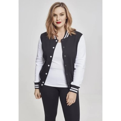 яке,дамски,якета,и,палта,urban,classics,2,tone,college,sweat,jacket,black,(black,white)
