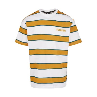 тениска,мъжки,тениски,starter,black,label,starter,logo,striped,t,shirt,white,yellow,(white)