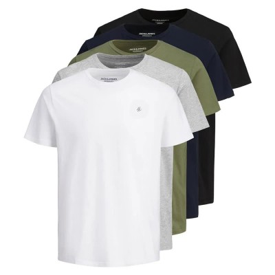 тениска,мъжки,тениски,jack,&,jones,jxj,short,sleeve,t,shirt,5,units,multicolor,(white,detail,packed,w,all,colors)