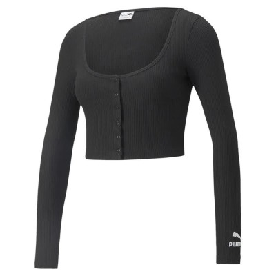 тениска,дамски,топове,puma,classics,ribbed,long,sleeve,t,shirt,black,(puma,black)