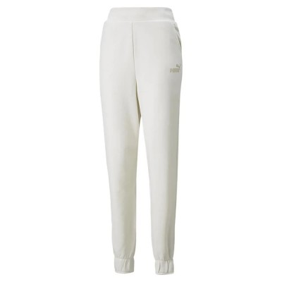 панталони,дамски,панталони,puma,ess+,embroidery,high,waist,cl,pants,white