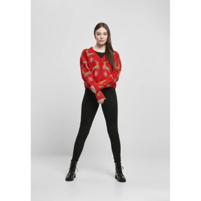 блуза,дамски,блузи,urban,classics,short,oversized,christmas,big,full,zip,sweatshirt,red,(red,gold)
