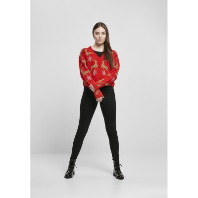 яке,дамски,пуловери,дамски,плетени,дрехи,urban,classics,short,oversized,christmas,big,jacket,red