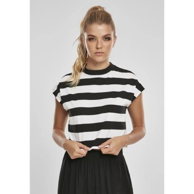 тениска,дамски,тениски,urban,classics,stripe,short,t,shirt,black,white,(black)