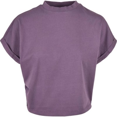 тениска,дамски,тениски,urban,classics,short,pigment,dye,découpé,short,sleeve,t,shirt,purple