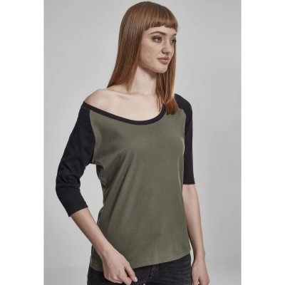 тениска,дамски,тениски,urban,classics,raglan,big,long,sleeve,t,shirt,olive,black,(green)