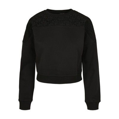 риза,с,дълъг,ръкав,дамски,блузи,urban,classics,long,sleeved,lace,sweatshirt,black
