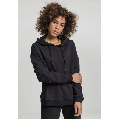 блуза,дамски,блузи,urban,classics,laced,up,sweatshirt,black,(black)