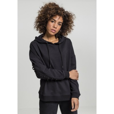 блуза,дамски,блузи,urban,classics,sweatshirt,laced,up,black