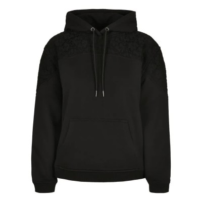 блуза,дамски,блузи,urban,classics,lace,inset,sweatshirt,black,(black)