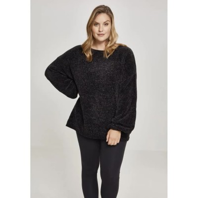 блуза,дамски,блузи,urban,classics,chenille,big,sweatshirt,black,(black)