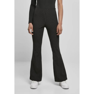 панталони,дамски,панталони,urban,classics,flared,pin,stripe,pants,black,white