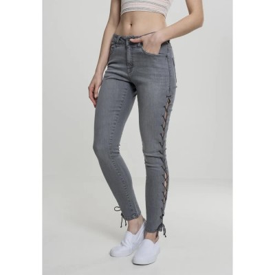 панталони,дамски,панталони,urban,classics,lace,up,pants,gray,(grey)
