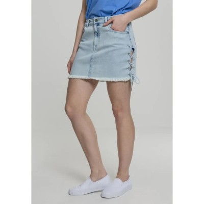 пола,дамски,поли,и,рокли,urban,classics,lace,up,denim,skirt,blue