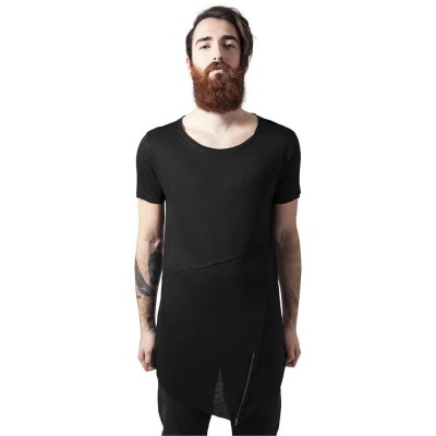 тениска,мъжки,тениски,urban,classics,long,front,zip,2.0,t,shirt,black