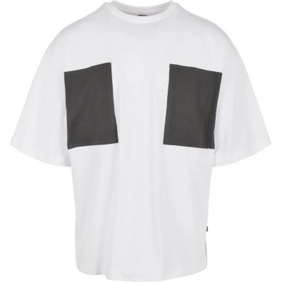тениска,мъжки,тениски,urban,classics,big,double,pocket,t,shirt,white,dark,gray,(white)
