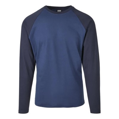 тениска,мъжки,тениски,urban,classics,raglan,contrast,long,sleeve,t,shirt,blue,(bleu,foncé,bleu,marine)