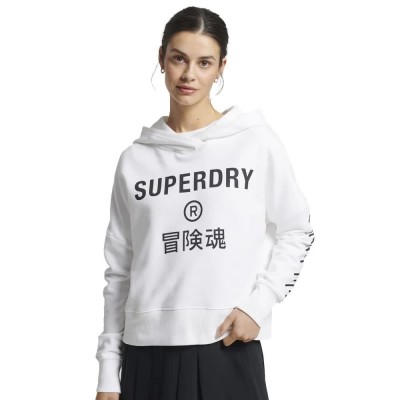 суичър,дамски,блузи,superdry,code,core,sport,crop,box,hoodie,optic,(white)