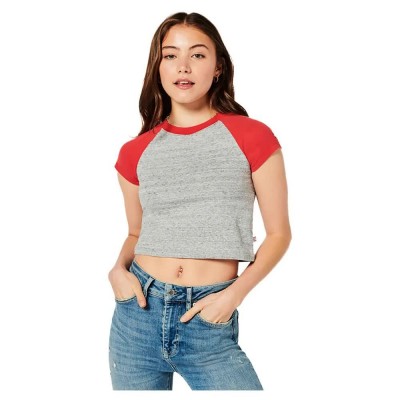 дамски,топове,superdry,vintage,baseball,tiny,top,grey,(athletic,grey,marl,red)