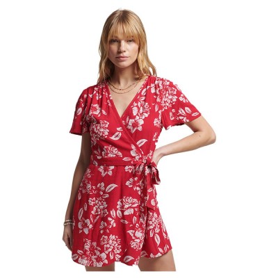 дамска,рокля,дамски,поли,и,рокли,superdry,vintage,mini,wrap,dress,red