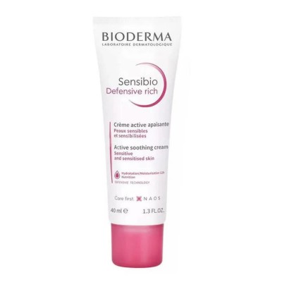 козметика,за,овлажняване,bioderma,sensibio,defensive,rich,active,soothing,cream,40ml,white