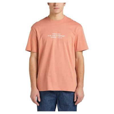 тениска,мъжки,тениски,lee,logo,loose,short,sleeve,t,shirt,rust,(green)