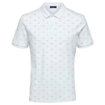мъжки,блузи,с,яка,selected,paris,short,sleeve,polo,white,(white,mini,aop,dram,blue)