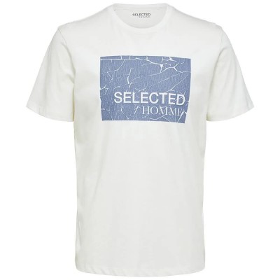 тениска,мъжки,тениски,selected,regular,dani,short,sleeve,t,shirt,egret,print,china,blue,logo,print,(white)