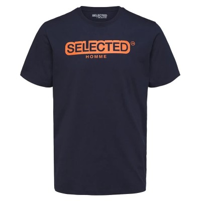 тениска,мъжки,тениски,selected,regular,daniel,short,sleeve,t,shirt,navy,blazer,print,pureed,pumpin,logo,(blue)