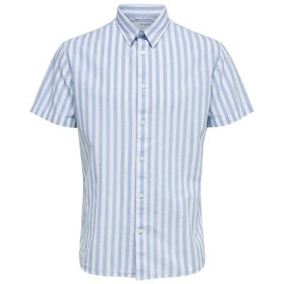 риза,с,къс,ръкав,мъжки,ризи,selected,slim,new,linen,classic,short,sleeve,shirt,allure,stripes,stripes,(blue)