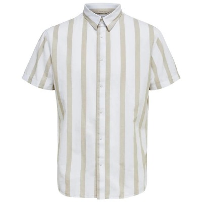 риза,с,къс,ръкав,мъжки,ризи,selected,slim,new,linen,classic,short,sleeve,shirt,incense,stripes,stripes,(white)