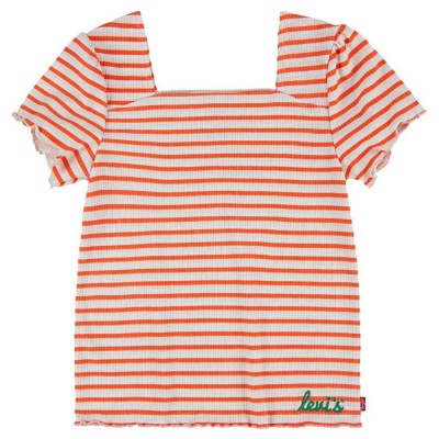 тениска,детски,тениски,levi´s,®,ribbed,short,sleeve,t,shirt,orange,(hot,coral)