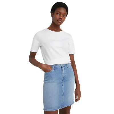 тениска,дамски,тениски,tommy,hilfiger,regular,metallic,short,sleeve,t,shirt,white
