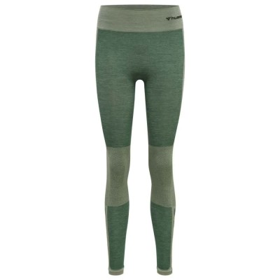 клин,дамски,клинове,дамски,чорапогащи,и,клинове,hummel,cleaa,mid,waist,seamless,leggings,laurel,wreath,lily,pad,melange,(green)