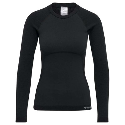 тениска,дамски,тениски,hummel,cleaa,seamless,long,sleeve,t,shirt,black,melange,(black)
