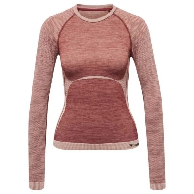 тениска,дамски,тениски,hummel,cleaa,seamless,long,sleeve,t,shirt,red,(withered,rose,rose,tan,melange)