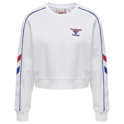 блуза,дамски,блузи,hummel,durban,crop,sweatshirt,white