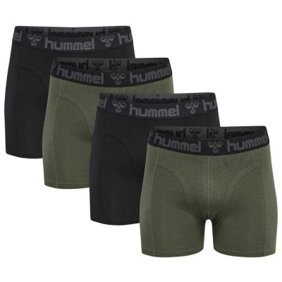 боксерки,мъжко,бельо,hummel,marston,boxers,4,units,black,thyme,(green)