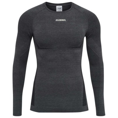 тениска,мъжки,тениски,hummel,mike,seamless,long,sleeve,t,shirt,grey,(black,asphalt,melange)