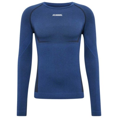 тениска,мъжки,тениски,hummel,mike,seamless,long,sleeve,t,shirt,insignia,blue,black,melange,(blue)
