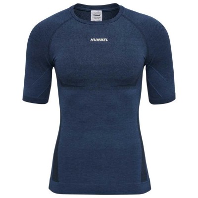 тениска,мъжки,тениски,hummel,mike,seamless,short,sleeve,t,shirt,blue,(insignia,blue,black,melange)