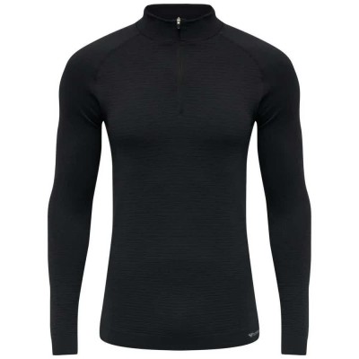 блуза,мъжки,пуловери,hummel,stroke,seamless,half,zip,sweatshirt,black,(black)