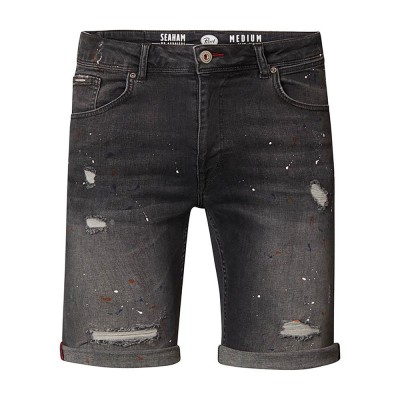 мъжки,къси,панталони,мъжки,панталони,petrol,industries,m,1020,sho007,ripped,paint,denim,shorts,grey