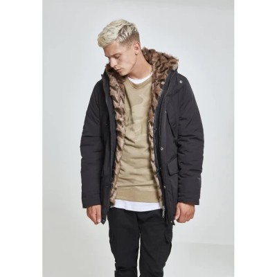 анорак,мъжки,якета,urban,classics,faux,fur,hooded,parka,black,(black)